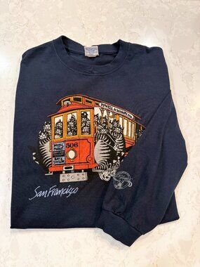 VTG New Authentic B. Kilban 'San Francisco Cable Car' Cats Crazy Shirts Hawaii